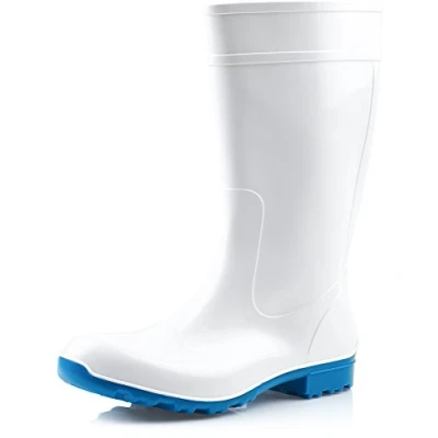 Abbildung von Ladeheid Damen Gummistiefel 100% Wasserdticht Regenstiefel LA 967 (Weiß/Blau, 39 EU)
