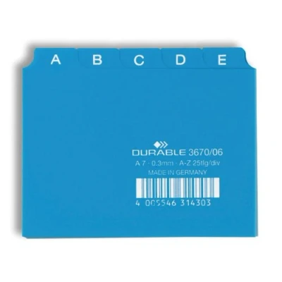 Abbildung von Durable Leitregister A Z, A7 quer, 1 Stück, Blau, 367006