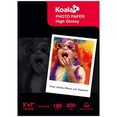 Abbildung von Koala Inkjet Hochglänzend Fotopapier 13x18 cm, 200 g/m², 100 Blatt, für Canon HP Epson Tintenstrahldrucker