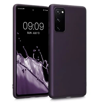 Abbildung von kwmobile Case kompatibel mit Samsung Galaxy S20 FE Hülle Schutzhülle aus Silikon metallisch schimmernd Handyhülle Metallic Brombeere