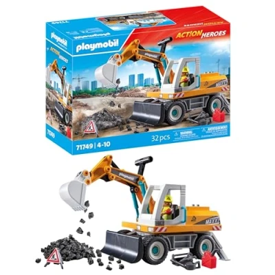 Abbildung von PLAYMOBIL Großer Bagger Baustellen Spielzeug Kind Spielset für Kinder ab 4 Jahren 71749