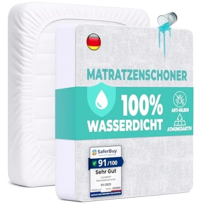 Abbildung von Matratzenschoner 70x140cm wasserdichte Matratzenauflage aus Baumwolle Nässeschutz Inkontinenzunterlage Matratzenbezüg Atmungsaktive Anti Allergie und Milben für Bett Matratze Waschbar