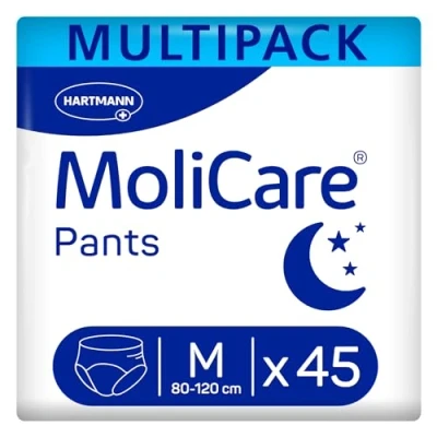 Abbildung von MoliCare Pants Night: Inkontinenzhosen bei mittelschwerer Harninkontinenz, Gr. M (80 120), 3x15 Stück