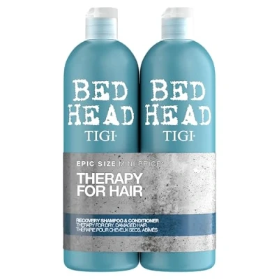Abbildung von Bed Head by TIGI Recovery Shampoo und Conditioner Set Professionelle Haarpflege, bestehend aus Feuchtigkeitsshampoo Für trockenes strapaziertes Haar 2 x 750 ml