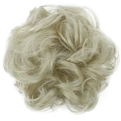 Abbildung von CAISHA Haarteil Haargummi Hochsteckfrisuren Brautfrisuren Voluminös Gelockt Unordentlich Dutt Kunstfaser DM15cm Hellblond G17A