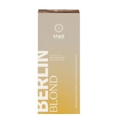Abbildung von khadi BERLIN BLOND Pflanzenhaarfarbe, Färbt Dein Haar in einem aschig kühlen Blondton, Naturhaarfarbe 100% pflanzlich, natürlich &amp; vegan, Zertifizierte Naturkosmetik, 100g