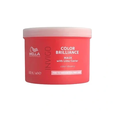Abbildung von Wella Professionals Invigo Color Brilliance Mask fine professionelle Haarmaske für feines, gefärbtes Haar farbschützende Haarkur mit Vitamin E und Antioxidanzien 500 ml