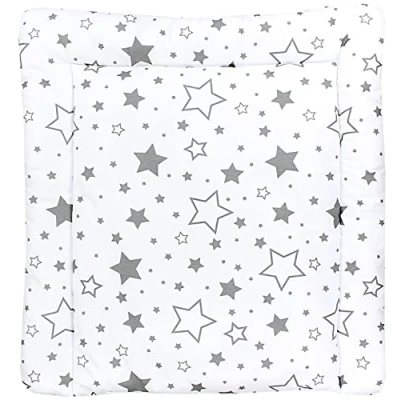 Abbildung von TupTam Baby Wickeltischauflage mit Baumwollbezug Gemustert, Farbe: Graue Galaxie, Größe: 70 x cm