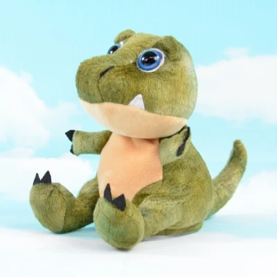 Abbildung von Kögler 75946 Labertier Dino Babytooth, ca. 20 cm groß, nachsprechendes Plüschtier mit Wiedergabefunktion, plappert alles witzig nach und bewegt sich, batteriebetrieben