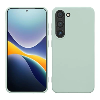 Abbildung von kwmobile Hülle kompatibel mit Samsung Galaxy S23 TPU Silikon Handyhülle Case stoßabsorbierend flexibel Kabelloses Laden Cool Mint