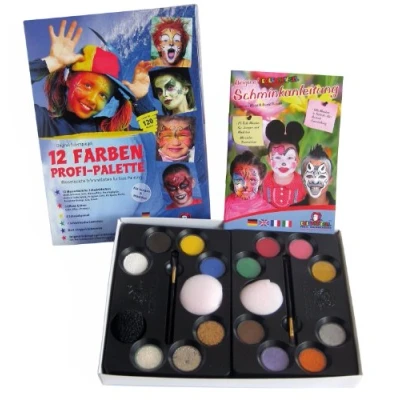 Abbildung von EULENSPIEGEL Schminkpalette 12 Farben 21 Teile
