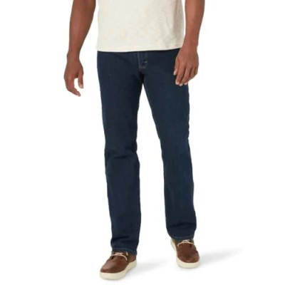 Abbildung von Wrangler Authentics Herren Regular Fit Comfort Flex Waist Jeans, Dunkles Indigo, 34W / 36L