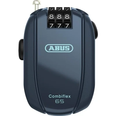 Abbildung von ABUS Kabelschloss Combiflex Schloss zur Sicherung von Skiern, Helm, Kinderwagen und Gepäck StopOver 65 cm lang 1,2 mm stark mit Zahlencode Blau