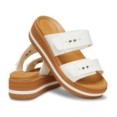 Abbildung von Crocs Damen Brooklyn Woven Buckle Sandal, Chalk, 39/40 EU
