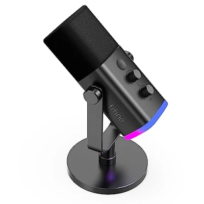 Abbildung von FIFINE XLR Streaming Mikrofon für Podcast Studio, USB Dynamisch Microphone Gaming PC mit Stummschalttaste, PS4/5 Mac Mixer Soundkarten