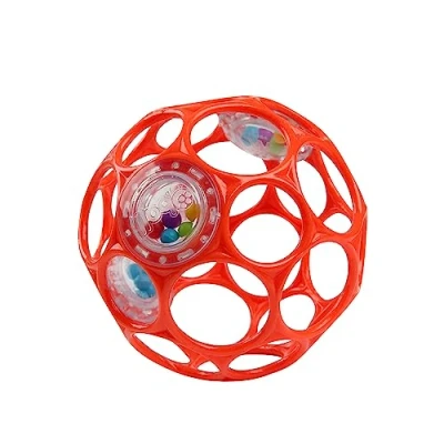 Abbildung von Bright Starts, Oball Rattle, Rot Flexibles und leicht Greifbares Design, für Kinder Jeden Alters