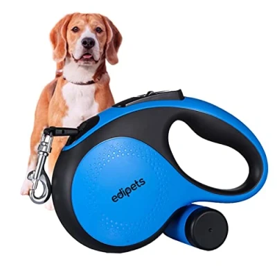 Abbildung von Edipets, Hundeleine, Ausziehbar und Einziehbar, 5 m, 8 Flexibel, für Training Spaziergänge, kleine, mittelgroße große Hunde (Blau, Meter)