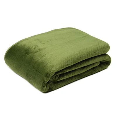 Abbildung von Gözze Premium Cashmere Feeling Wohn und Kuscheldecke, 500 g/m², 180 x 220 cm Dunkelgrün