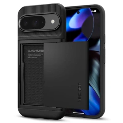 Abbildung von Spigen Slim Armor CS Hülle für Google Pixel 9 Pro und [Made for Google] Schwarz