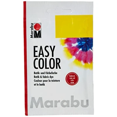 Abbildung von Marabu 17350022038 Easy Color rubinrot, 25 g Batik und Handfärbefarbe für Baumwolle, Leinen, Seide Mischgewebe, handwaschbar bis 30C, sehr gute Lichtechtheit, nicht kochecht