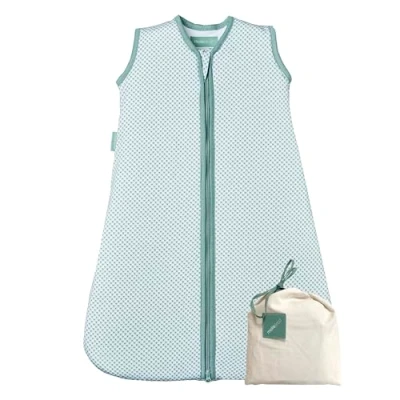 Abbildung von molis&amp;co Baby Schlafsack ärmellos Ideal für Frühling und Herbst Babyschlafsack 1 tog ohne Ärmel Leicht gepolstert 100% Baumwolle (Oeko TEX 100), Premium Qualität Vichy Green (95 cm)