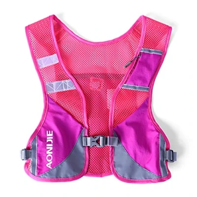 Abbildung von Ultraleicht Reflektierender Trinkrucksack Rucksack Trinkweste Marathon Running für Damen Herren (Rose)