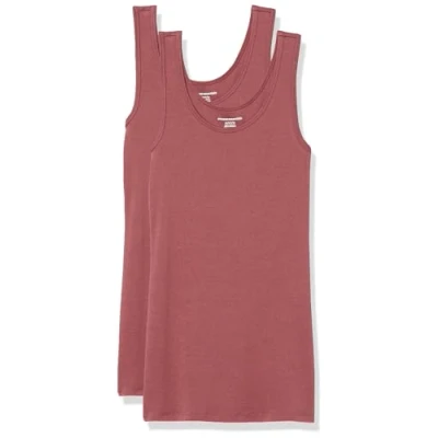 Abbildung von Amazon Essentials Damen Tanktop schlanke Passform, 2er Pack, Pflaume, XL