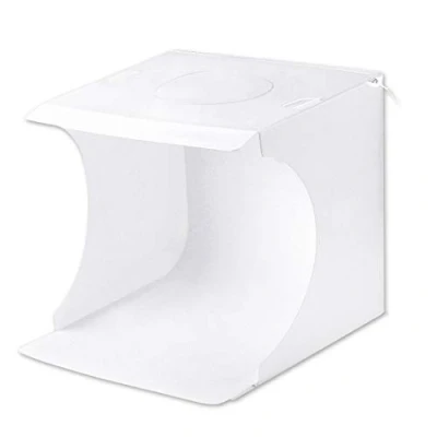 Abbildung von PULUZ Mini Fotostudio, 9 Zoll Tragbare Faltbare Fotobox Lichtbox mit Einstellbaren 3 Farblichtern &amp; 6 Farbhintergründen für Schmuck und Kleinteilefotografie