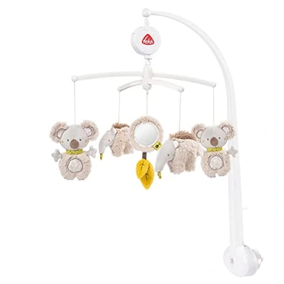 Abbildung von Fehn Musik Mobile Australia Baby Einschlafhilfe Musikspielzeug mit süßen Tieren Babymobile Spieluhr Melodie &quot;Brahms Wiegenlied&quot; Musikmobile Babybett Zubehör Spielzeug für Babys von 05 Monaten