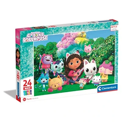 Abbildung von Clementoni DreamWorks Gabby&#039;s Dollhouse Puzzle mit 24 Maxi Teilen für Kinder ab 3 Jahren, Buntes Kinderpuzzle besonderer Leuchtkraft, 28520 von