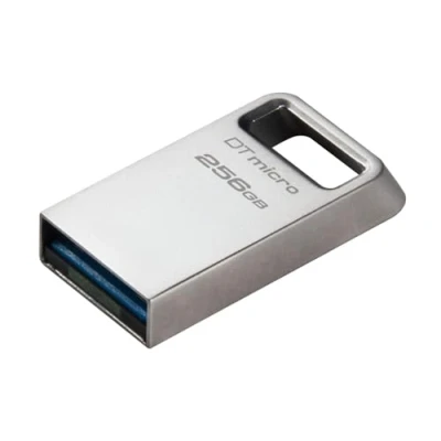 Abbildung von Kingston DataTraveler Micro USB Stick 256GB 200MB/s Metall 3.2 Gen 1 DTMC3G2/256GB, silber