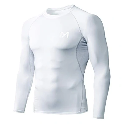 Abbildung von MEETYOO Kompressionsshirt Herren, Funktionsshirt Langarm Fitnessshirt Männer Sportshirt Atmungsaktiv Laufshirt für Laufen Jogging Sport Turnhalle
