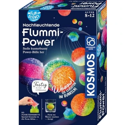 Abbildung von Kosmos 654108 Fun Science Nachtleuchtende Flummi Power, Stelle 20 kunterbunte Power Bälle her, Experimentierset für Einsteiger: Experimentierkasten