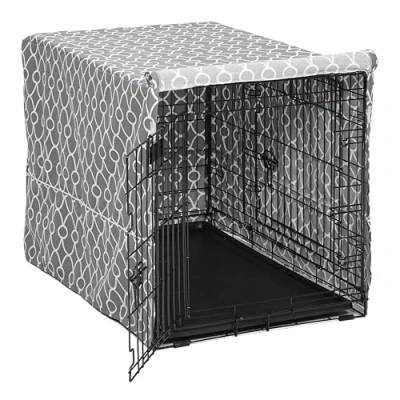 Abbildung von MidWest Homes for Pets CVR36T GY Hundebox Abdeckung, Stoff mit Teflonschutz, Sichtschutz für 91 cm lange Hundeboxen von und New World, maschinenwaschbar trocknergeeignet