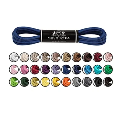 Abbildung von Mount Swiss Luxury Schuhbänder I Wasserabweisende und reißfeste Schnürsenkel rund ø 2 3 mm aus feiner Baumwolle/gewachst Farbe: chaber, Länge: 80 cm