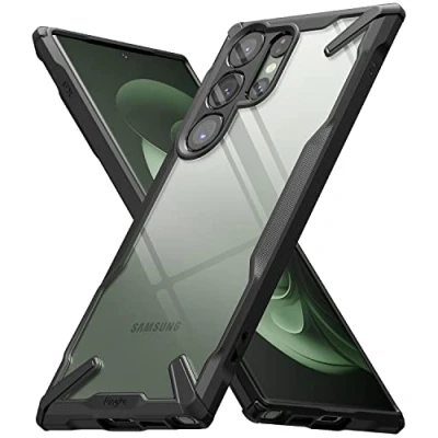 Abbildung von Ringke Fusion X Kompatibel mit Samsung Galaxy S23 Ultra 5G (2023) Hülle, durchsichtige Harte Rückseite stoßfester, verstärkter Seitenschutzhülle für Black