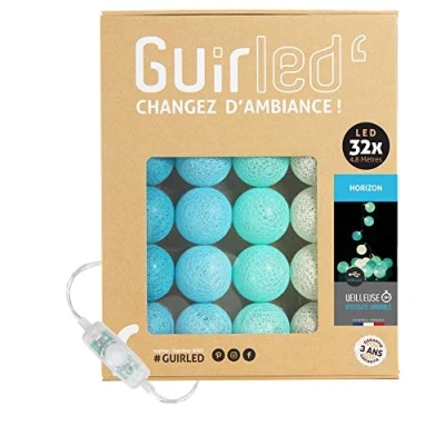 Abbildung von GuirLED LED Baumwollkugeln Lichterkette USB Baby Nachtlicht 2h Dual 2A Netzteil enthalten 3 Intensitäten 32 Kugeln 3.2m Horizon