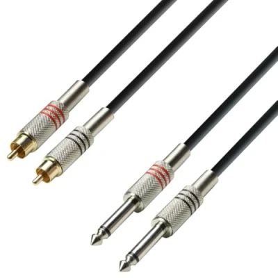 Abbildung von Adam Hall Cables 3 STAR TPC 0100 Twin Kabel 2 x Klinke TS auf Cinch 1 m
