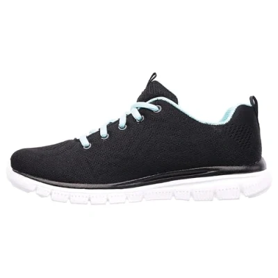 Abbildung von Skechers Damen Graceful Get Connected Sneaker, Schwarz/Türkis, 40 EU