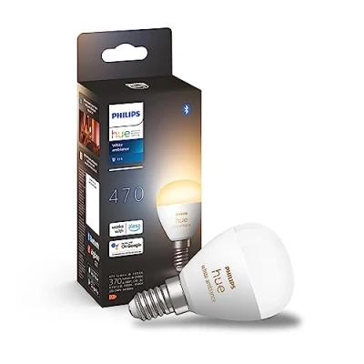 Abbildung von Philips Hue White Ambiance E14 LED Lampe (470 lm), dimmbares Leuchtmittel für das Lichtsystem mit allen Weißtönen, smarte Lichtsteuerung über Sprache und App
