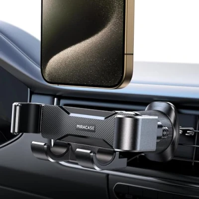 Abbildung von Miracase handyhalterung Auto Lüftung[2024 Hochstabile Doppel Stahlhaken] Schwerkraft kfz für iPhone Samsung Galaxy Alle Smartphones