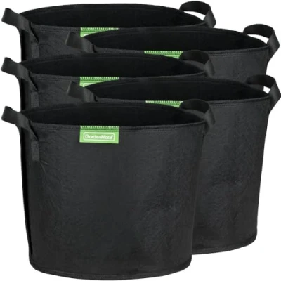 Abbildung von GardenMate 5X 11L Pflanzsack aus Vliesstoff Ø25cm Höhe 23cm Blackline