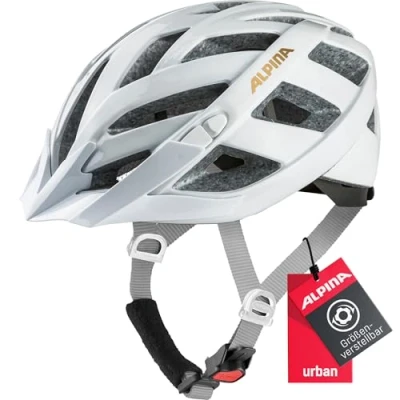 Abbildung von ALPINA PANOMA Classic Leichter, Optimal Belüfteter Touren Fahrradhelm Mit Optionalen LED Licht Für Erwachsene, White Prosecco Gloss, M (56 59 cm)