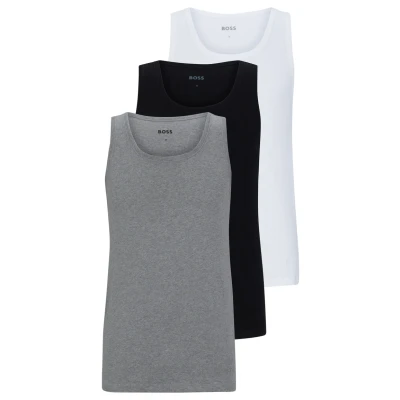 Abbildung von BOSS TANK Classic 3 PACK Unterhemd/shirt, Herren, Größe: Medium, Black