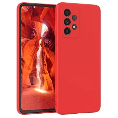 Abbildung von EAZY Case Silikonhülle für Samsung Galaxy A53 5G Hülle Silikon Rot weich stoßfeste Handyhülle Schutzhülle mit Kameraschutz Dünn Premium Schutz Cover TPU Phone Bumper in