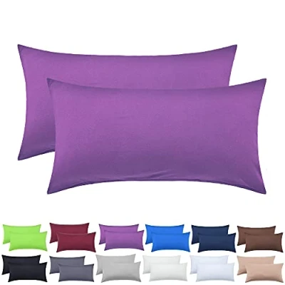 Abbildung von NatureMark 2er Pack Jersey Kissenbezug Kissenhülle Kissenbezüge Seitenschläferkissen Nackenkissen viele Größen und Farben ÖKO TEX (40 x 60 cm (Nackenkissen geeignet), Lila)