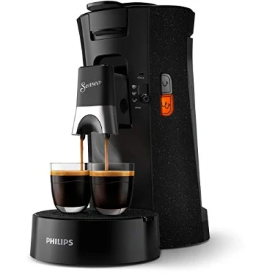 Abbildung von PHILIPS Senseo Select Kaffeepadmaschine Kaffeestärkewahl Plus, Crema Plus Technologie, 0,9L Wassertank, Energiesparend, Zwei Tassen Funktion, Memo Höhenverstellbarer Auslauf (CSA240/20)