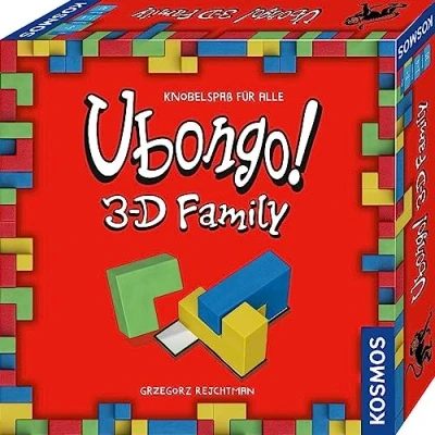 Abbildung von Kosmos 683160 Ubongo 3 D Family, Der beliebte Action und Knobelspaß für die ganze Familie in 3D, Klassiker im Brett Gesellschaftsspiel logisches Denken 1 4 Personen