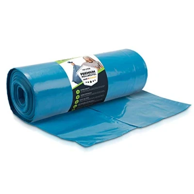 Abbildung von Müllsäcke 120L Blau 10 Beutel Extrem Reißfest Abfallsäcke Abfall XXL Typ 100 Extra Müllbeutel 120 L 70 µ 700x1100 mm LDPE Großer Müllsack Liter Super Stark Mülltüten