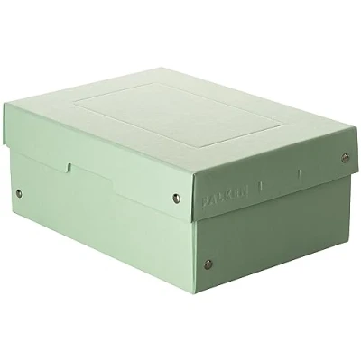 Abbildung von Original Falken PureBox Pastell. Made in Germany. 100 mm hoch DIN A5 grün. Aufbewahrungsbox mit Deckel aus stabilem Karton Vegan Geschenkbox Transportbox Schachtel Allzweckbox